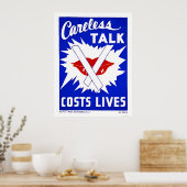 不注意なトークコストは1943 WPAに耐える ポスター (キッチン)