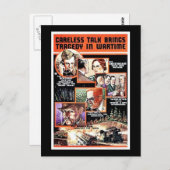 不注意な話は戦時中の悲劇をもたらす ポストカード (正面/裏面)