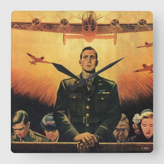 不滅のハーピー スクエア壁時計 (正面)