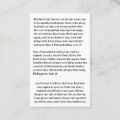 不滅のライフ祈りの言葉カード 名刺 (裏面)