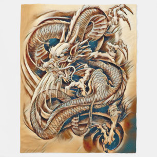 不滅の中国のなドラゴン皇帝のエアブラシ フリースブランケット
