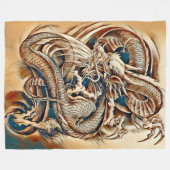 不滅の中国のなドラゴン皇帝のエアブラシ フリースブランケット (正面(横))