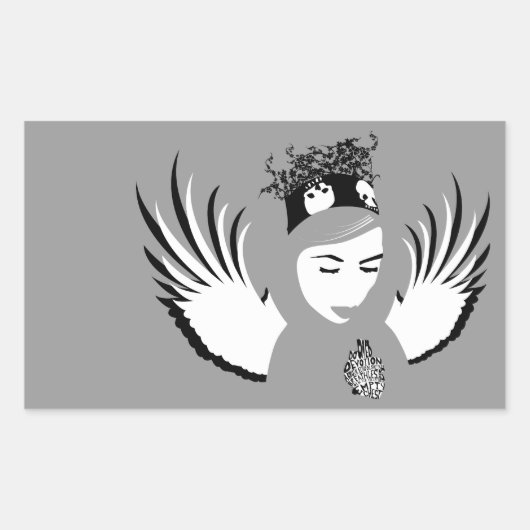 不滅の献身:失った angel 長方形シール (正面)