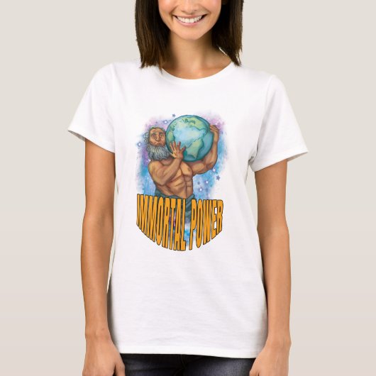 不滅パワーウィメンズホワイト Tシャツ (正面)