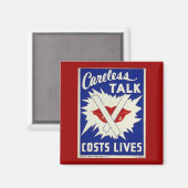 不用意なトークヴィンテージ戦争ポスター磁石 マグネット (正面/裏面)