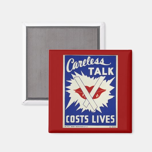 不用意なトークヴィンテージ戦争ポスター磁石 マグネット (正面/裏面)
