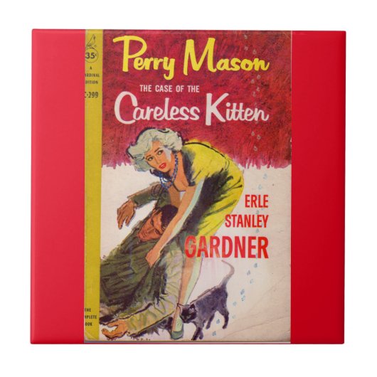 不用意な子猫ブックカバーの場合 タイル (正面)