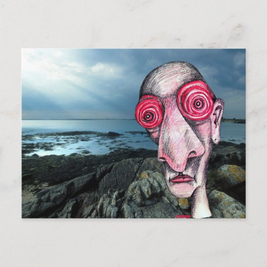 不眠症がセーヌ川の海岸を訪れる ポストカード (正面)