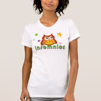 不眠症のフクロウの女性Tシャツ Tシャツ