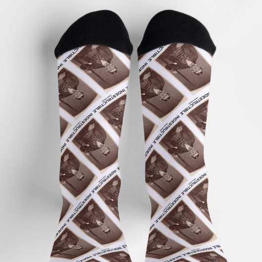 不破壊フィニアスゲージ心理学ユーモア ソックス (上部)