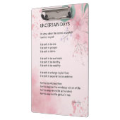 不確かな日 – 希望の勇気勇気付けられる詩 クリップボード (左)