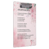 不確かな日 – 希望の勇気勇気付けられる詩 クリップボード (右)