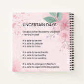 不確かな日 – 希望の勇気勇気付けられる詩 ノートブック (裏面)