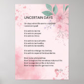 不確かな日 – 希望の勇気勇気付けられる詩 ポスター (正面)