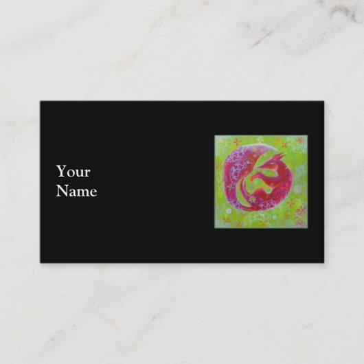 不精なキツネ。 黒 名刺 (正面)