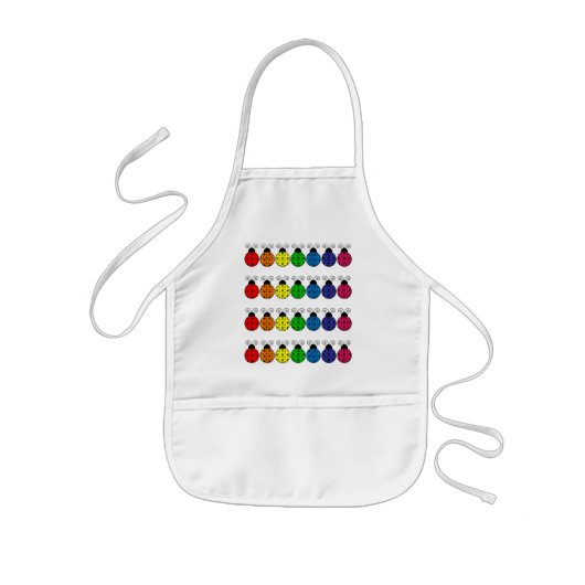 不精なデイジーのてんとう虫のエプロン 子供用エプロン (正面)