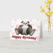 不精なパンダのバースデー・カード カード (黄色い花)