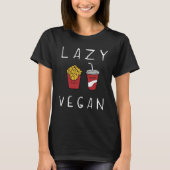 不精なビーガンのおもしろいな菜食主義の写実的なTシャツ Tシャツ (正面)