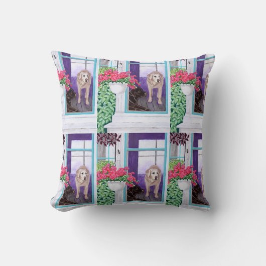 不精な午後のラブラドールの絵を描くこと クッション (正面)