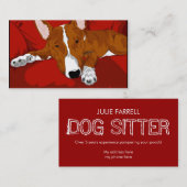 不精な英国のブルテリアペット付き添い 名刺 (正面/裏面)