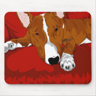 不精な英国のブルテリア犬の品種イラストレーション マウスパッド