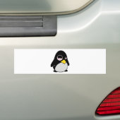 不精なLINUXのタキシードのペンギン バンパーステッカー (車上)