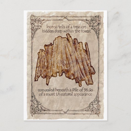 不自然な積み重ね棒はがき ポストカード (正面)