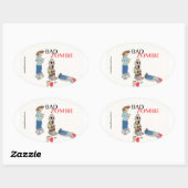 不良ゾンビステッカー 楕円形シール (シート)