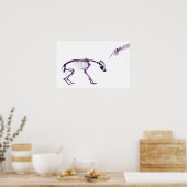 不良ドッグX線スケルトンホワイトパープル ポスター (キッチン)