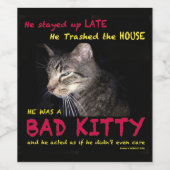 不良子猫ワインボトルラベル ワインラベル (シングルラベル)