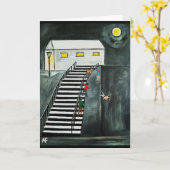 不要なステップ絵を描ズバイアルフレッドキツネ カード (黄色い花)