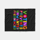 不要な大統領のおもしろいことわざ引用文 フリースブランケット (正面(横))