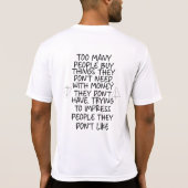 不要な買人物が多すぎる Tシャツ (裏面)