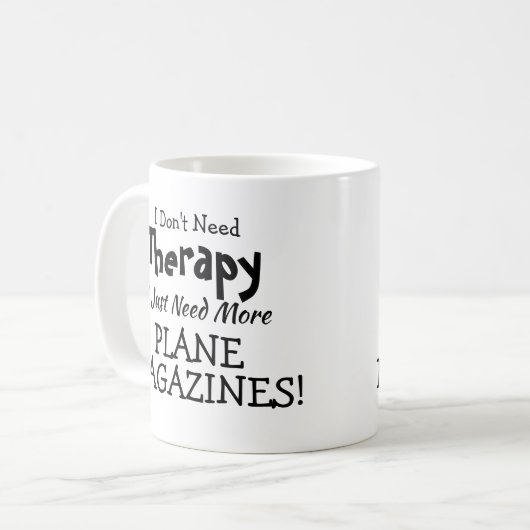 不要セラピーのみ飛行機雑誌誕生日 コーヒーマグカップ (正面左)