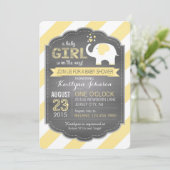 不要品およびストライプのベビーシャワー 招待状 (スタンド正面)