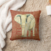 不要品のこはく色のダマスク織の枕 クッション (ブランケット)