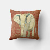 不要品のこはく色のダマスク織の枕 クッション (裏面)