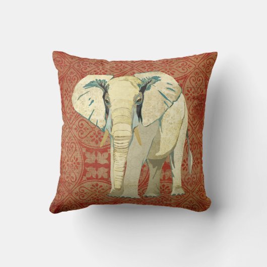 不要品のこはく色のダマスク織の枕 クッション (裏面)