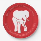 不要品のギフト交換クリスマス・パーティ ペーパープレート (正面)