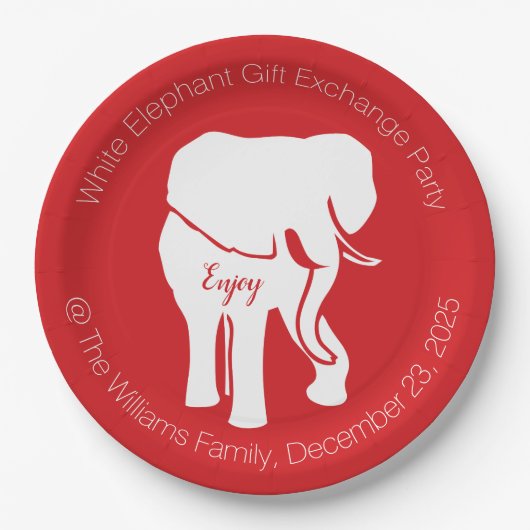 不要品のギフト交換クリスマス・パーティ ペーパープレート (正面)