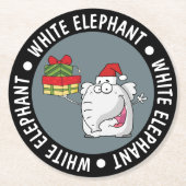 不要品のサンタの帽子のギフトの漫画 ラウンドペーパーコースター (正面)