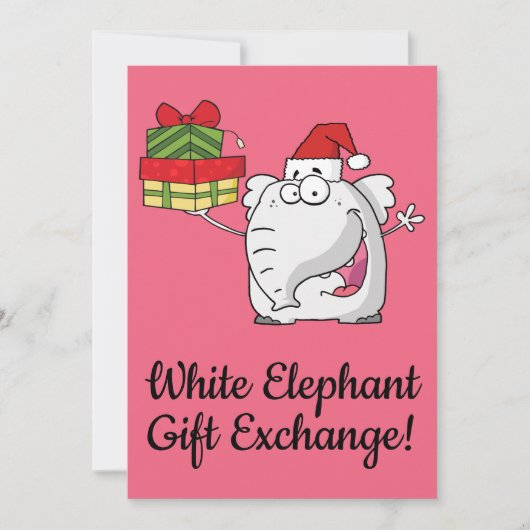 不要品のサンタの帽子のギフトの漫画 招待状 (正面)