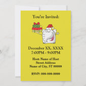 不要品のサンタの帽子のギフトの漫画 招待状 (裏面)