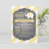 不要品のストライプの性はベビーシャワーを明らかにします 招待状 (スタンド正面)