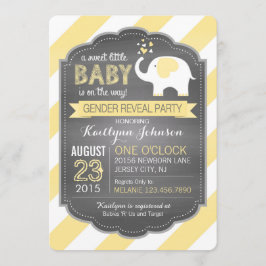 不要品のストライプの性はベビーシャワーを明らかにします 招待状