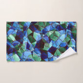 不規則で無秩序なモザイク模様の青いオーバーレイ バスタオルセット (ハンドタオル)