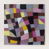 不規則なグリッド：紫 – 黄絵画色抽象芸術 ジグソーパズル (横)