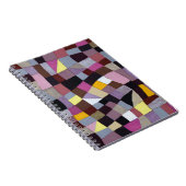 不規則なグリッド：紫 – 黄絵画色抽象芸術 ノートブック (右側)