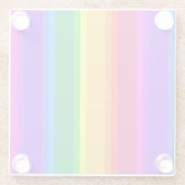 不規則なレインボーストライプズ ガラスコースター (裏面)