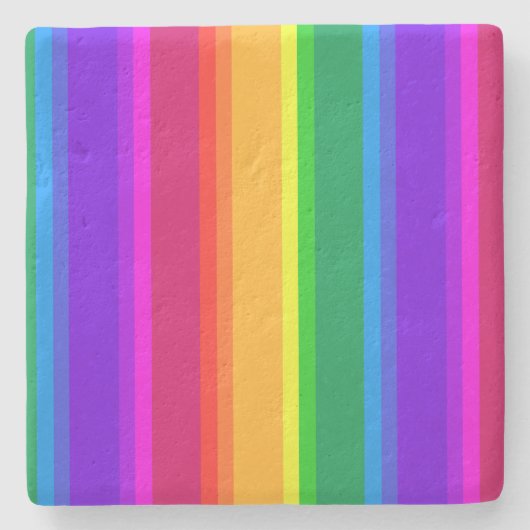 不規則なレインボーストライプズ ストーンコースター (正面)